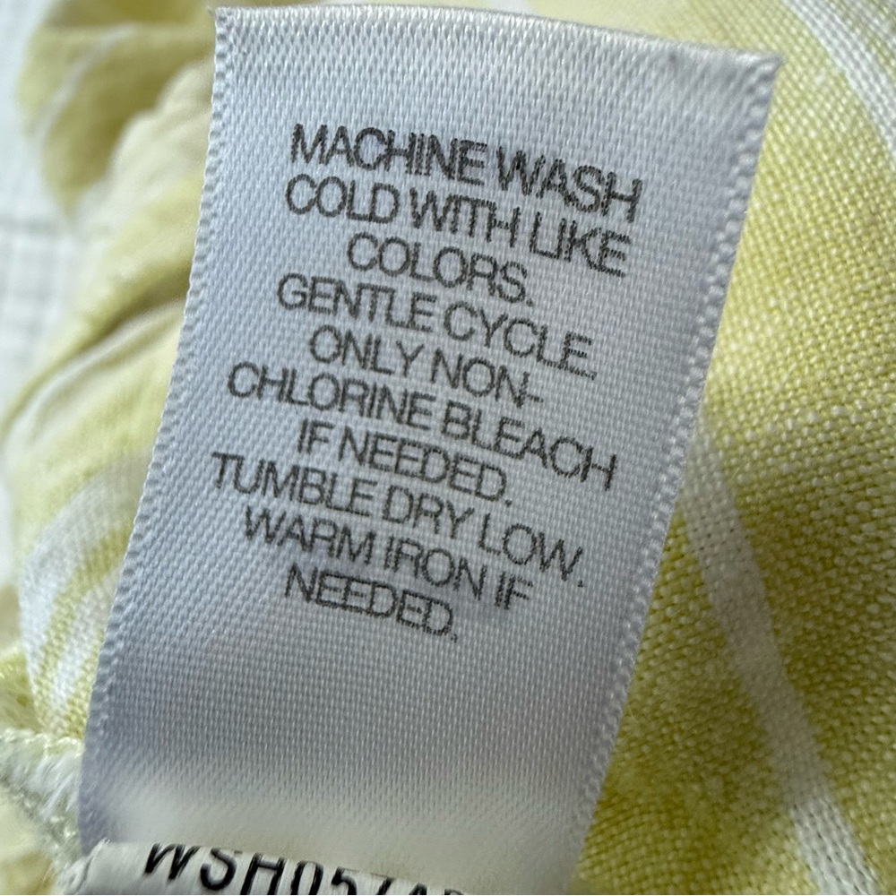 J. Jill 100% linen butter yellow & white striped shorts -Size XL -POCKETS - Picture 7 of 9